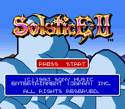 Solstice II (Japan) Title Screen